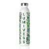 White water bottle with green leaf pattern and 'LUMIVES' text on a white background